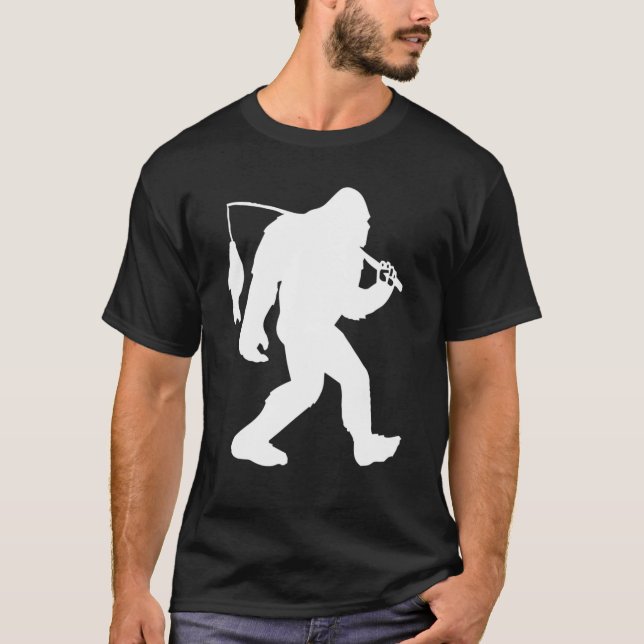 Camiseta Pesca De Pie Grande Funny Sasquatch Y Pescado Noct (Anverso)