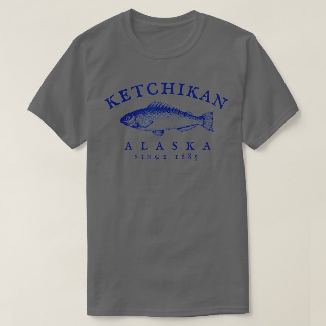 Camiseta Pesca de Retro Ketchikan Alaska (Diseño del anverso)
