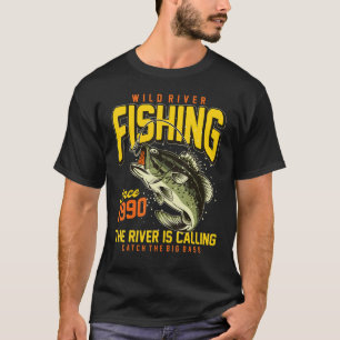 Camiseta Pesca de río que estás pescando muy cerca