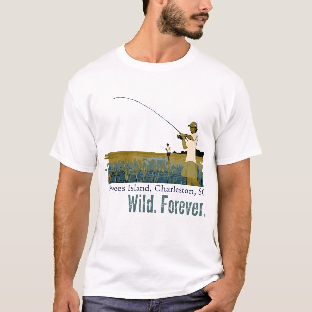 Camiseta Pesca de Rod y del carrete en el pantano de la (Anverso)