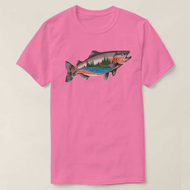 Camiseta Pesca de salmón (Diseño del anverso)