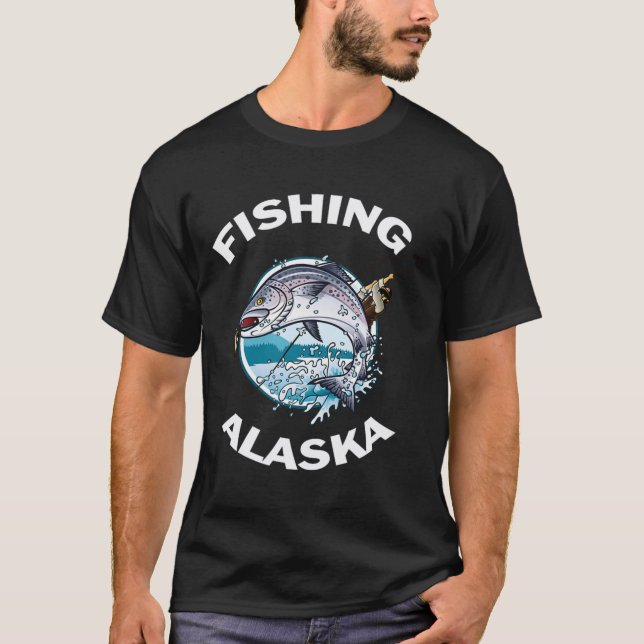 Camiseta Pesca de souvenirs de salmón silvestre en Alaska (Anverso)