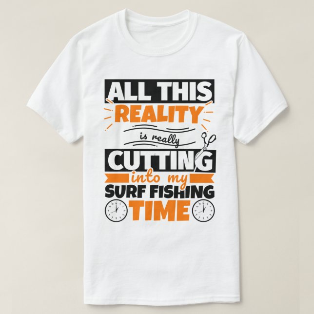 Camiseta Pesca de Surf Divertido Hobby (Diseño del anverso)