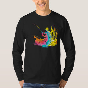 Camiseta Pesca de tinte con hippie de arcoiris trippy