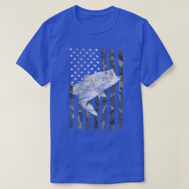 Camiseta Pesca de trasero bandera estadounidense de Camo US (Diseño del anverso)