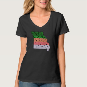 Camiseta Pesca de trucha arco iris Mapa del estado de Misso