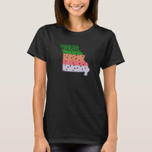 Camiseta Pesca de trucha arco iris Mapa del estado de Misso