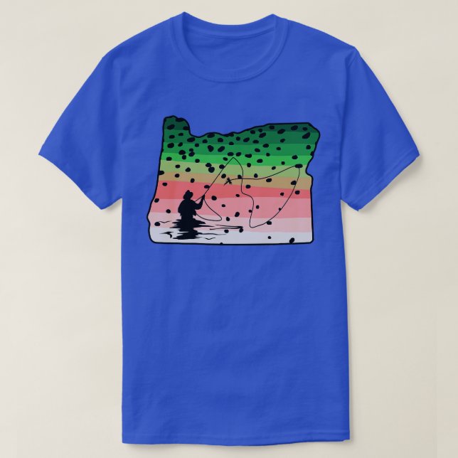 Camiseta Pesca de trucha arco iris Pesca en el mapa del est (Diseño del anverso)