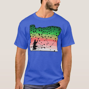Camiseta Pesca de trucha arco iris Pesca en el mapa del est