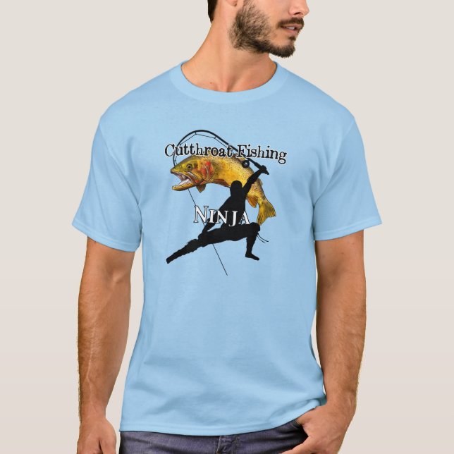 Camiseta Pesca de trucha de garganta de Ninja Pesca Ligera (Anverso)