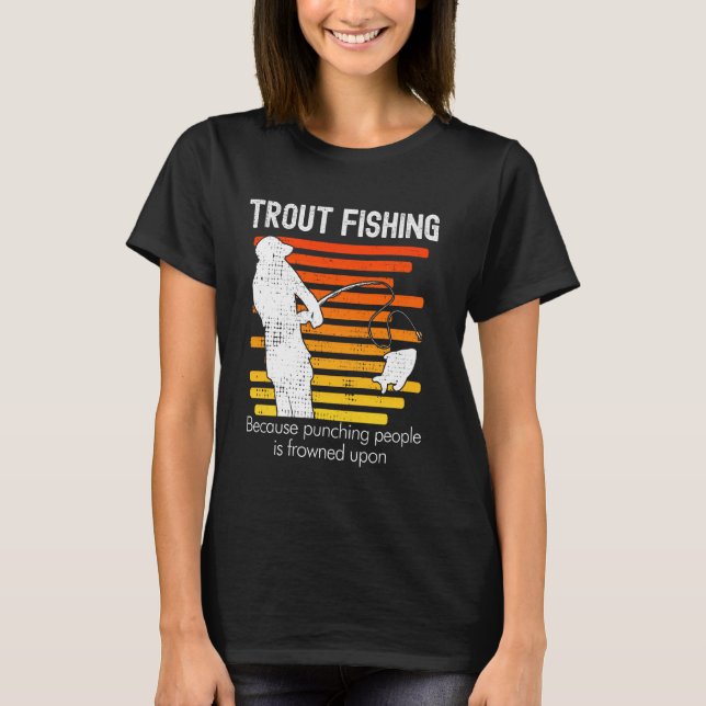 Camiseta Pesca de Trucha Divertida Retro (Anverso)