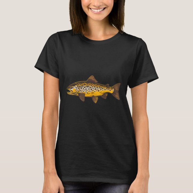 Camiseta Pesca De Trucha Marrón Pesca Al Aire Libre Y Natur (Anverso)