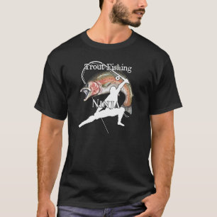 Camiseta Pesca de trucha Pesca Ninja Oscura