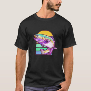 Camiseta Pesca de Trucha Pez de Agua Dulce Pescador Retro