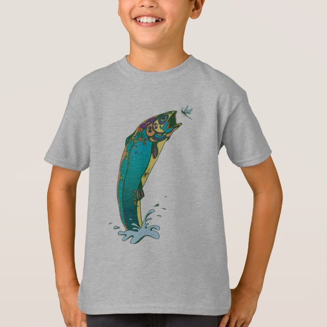 Camiseta Pesca de trucha psicodélica (Anverso)