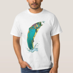 Camiseta Pesca de trucha psicodélica