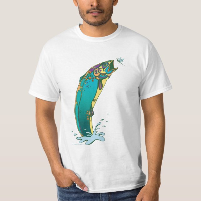 Camiseta Pesca de trucha psicodélica (Anverso)