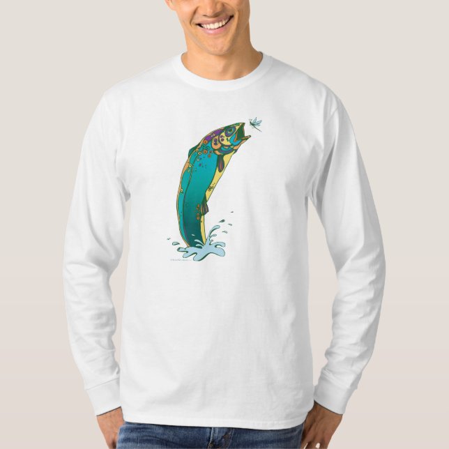 Camiseta Pesca de trucha psicodélica (Anverso)