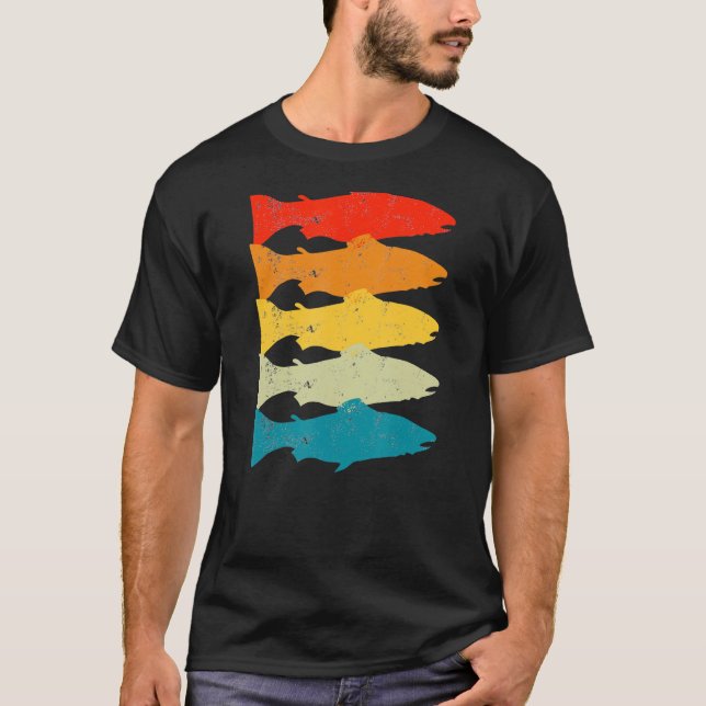 Camiseta Pesca de trucha retro Pesca con mosca (Anverso)