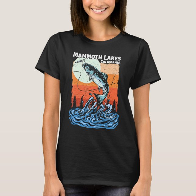 Camiseta Pesca de verano Retro Sunset California Mammoth La (Anverso)