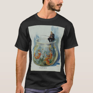 Camiseta Pesca De Vino Para Las Damas De Oro Pintando 1914