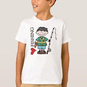 Camiseta Pesca del amor del muchacho I del pelo negro