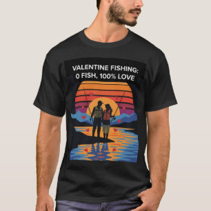 Camiseta Pesca del Día de San Valentín Cero Peces 100 Amor