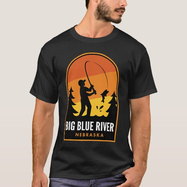 Camiseta Pesca del Gran Río Azul Nebraska (Anverso)