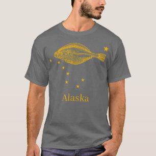 Camiseta Pesca del Halibut de la Bandera del Estado de Alas