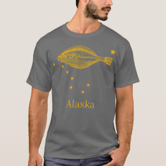 Camiseta Pesca del Halibut de la Bandera del Estado de Alas