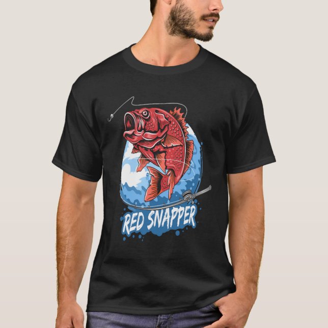 Camiseta Pesca del Ilustracion de paro rojo (Anverso)