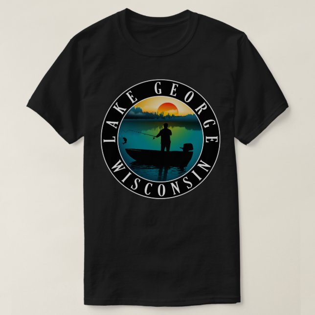 Camiseta Pesca del lago George Wisconsin (Diseño del anverso)