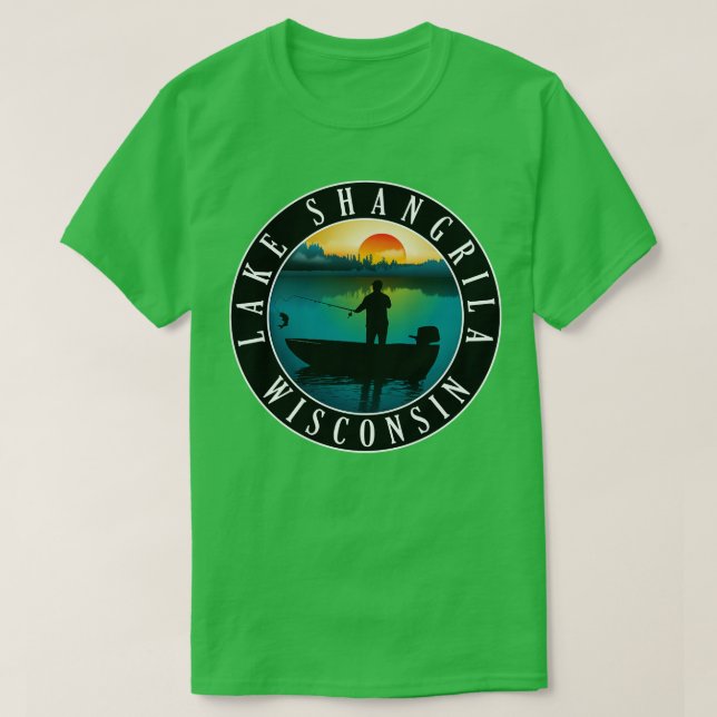 Camiseta Pesca del lago Shangrila Wisconsin (Diseño del anverso)