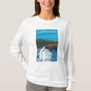 Camiseta Pesca del oso en el río - Fairbanks, Alaska