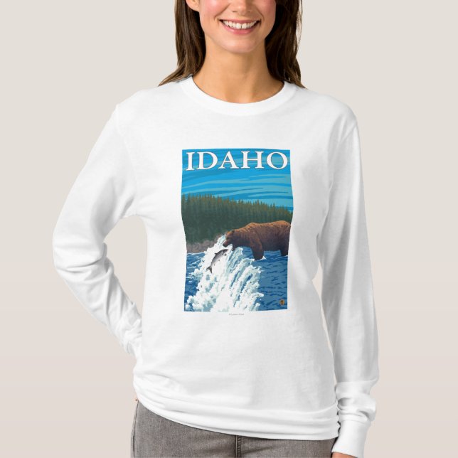 Camiseta Pesca del oso en el río - Idaho (Anverso)