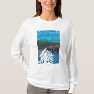 Camiseta Pesca del oso en el río - río de McNeil, Alaska