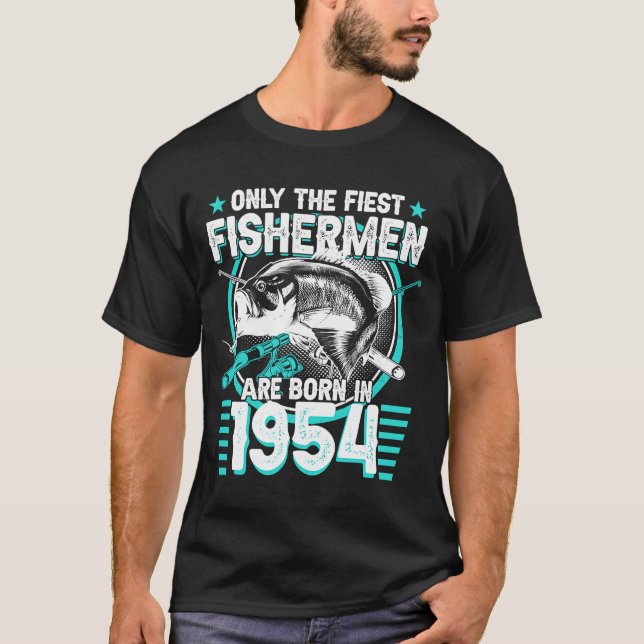 Camiseta Pesca del pescador 1954 70º cumpleaños (Anverso)