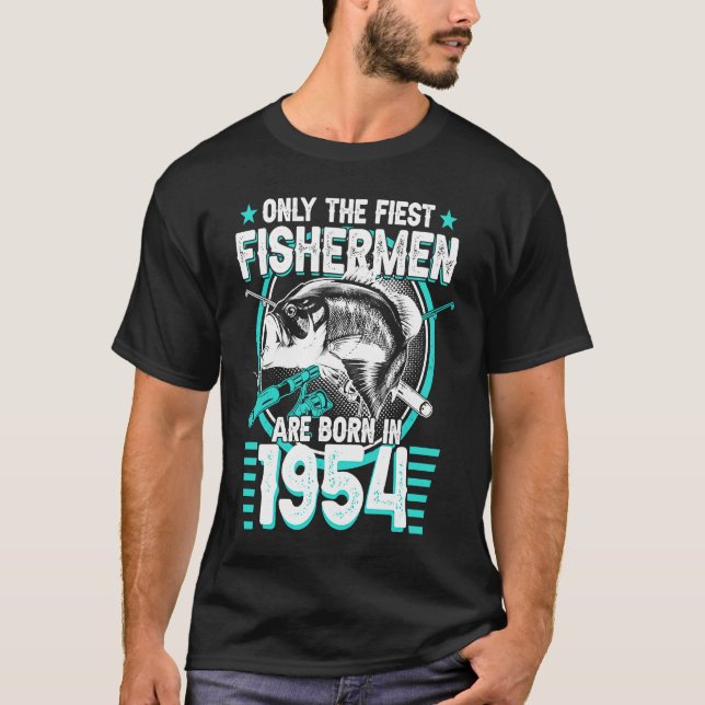 Camiseta Pesca del pescador 1954 70º cumpleaños (Anverso)