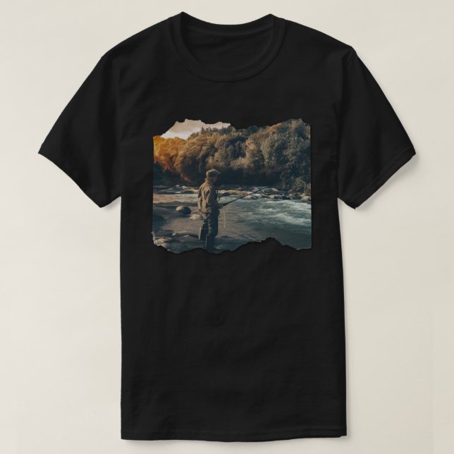 Camiseta Pesca del río (Diseño del anverso)