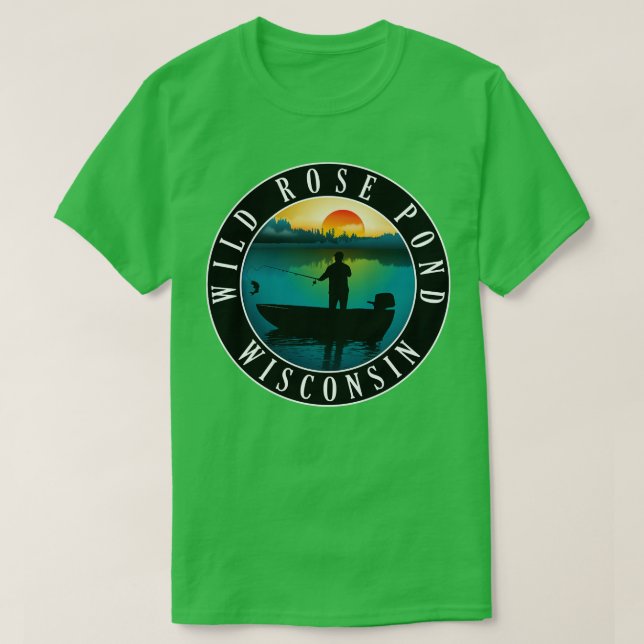 Camiseta Pesca del Rosa salvaje Pond Wisconsin (Diseño del anverso)