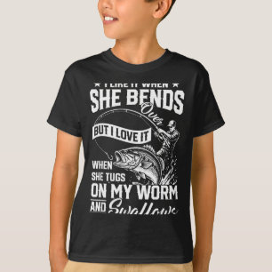 Camiseta Pesca divertida como cuando se inclina pero amo
