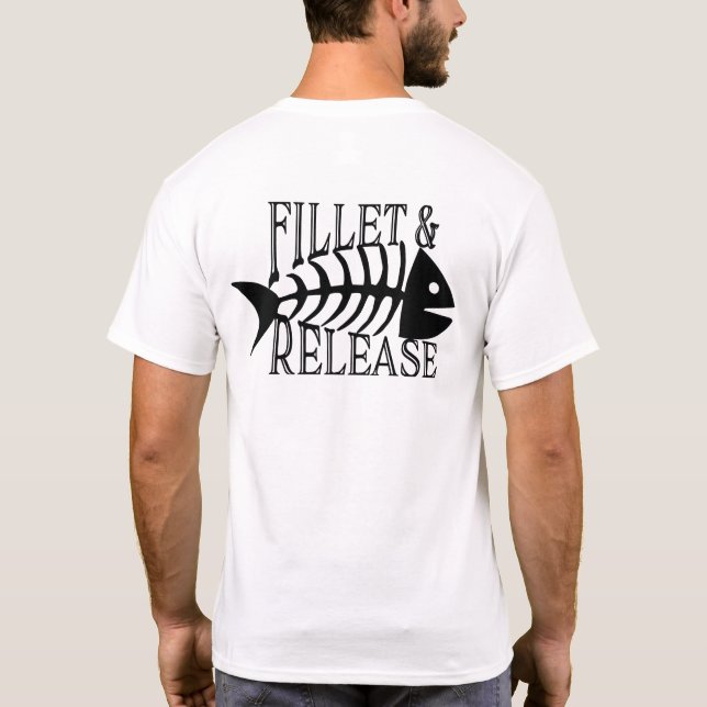 Camiseta Pesca divertida de filetes y liberaciones (Reverso)