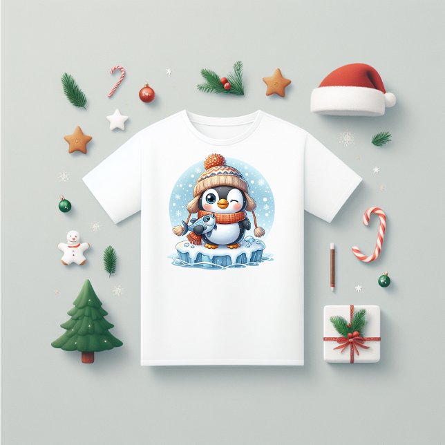 Camiseta Pesca divertida de pingüino (Penguin fishing fun Christmas gift.)