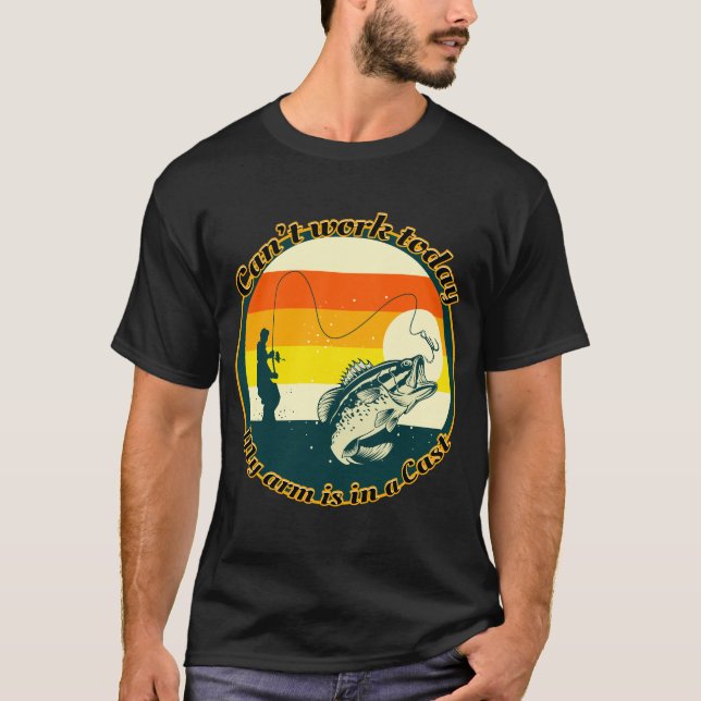 Camiseta Pesca divertida no puede funcionar Hoy mi brazo es (Anverso)