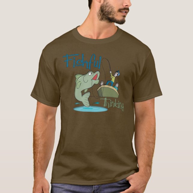 Camiseta Pesca divertida - Pensamiento pescador (Anverso)