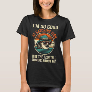 Camiseta Pesca divertida pesca Pescado Vintage Pescador B G