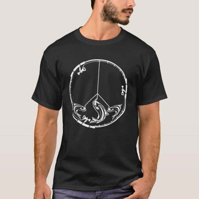 Camiseta pesca divertida significa vara de pesca signo de p (Anverso)