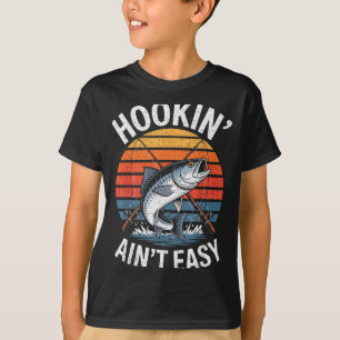 Camiseta Pesca Divertida Vintage Enganchar No Es Fácil Pesc
