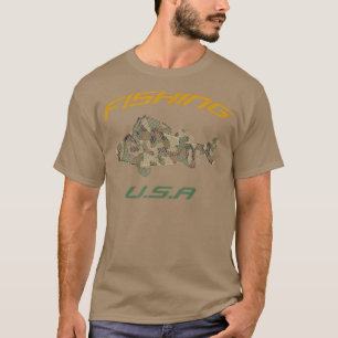 Camiseta Pesca Ee.Uu., Elemento De Pesca De Camino 1056 