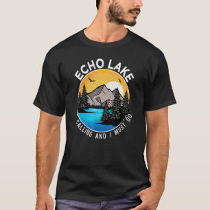 Camiseta Pesca Embarcaciones Campamento   Vista al lago Ech
